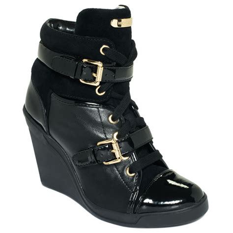 michael kors black wedge sneakers.